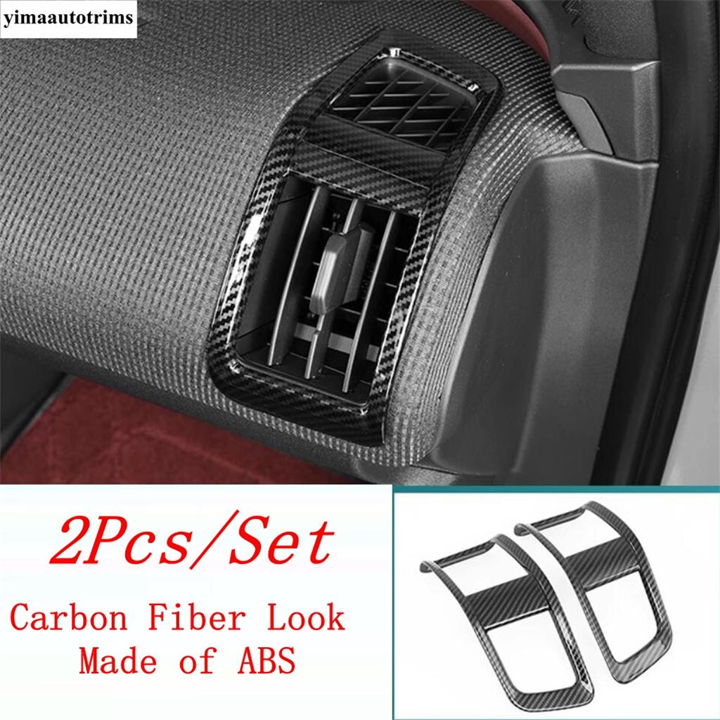 Dashboard Side Air AC Conditioning Outlet Vent Frame Cover Trim Sticker For Toyota bZ4X  - 2025 ABS Accessories Interior Kit Carbon Fiber Look