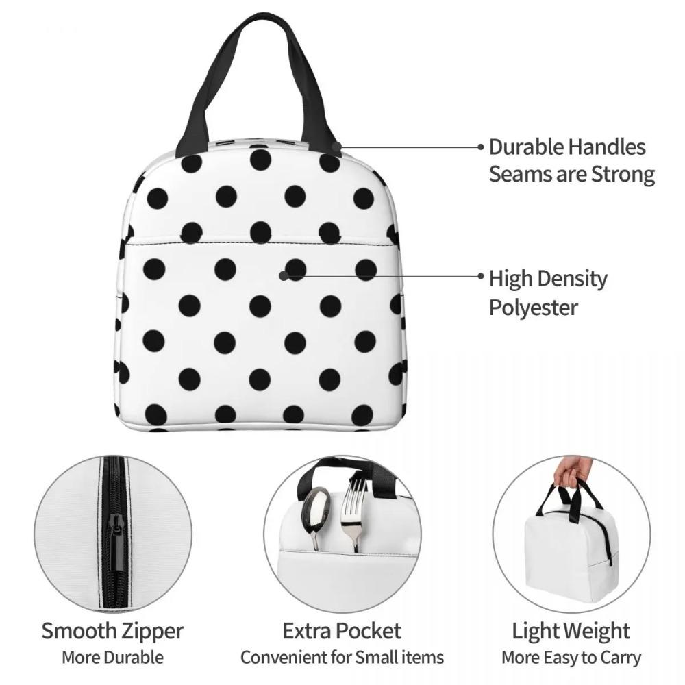 Borsa Termica Pranzo Fantasia Pois Carina per Donne Bambini Scatole per Cibo Portatili Pranzo Termico Borsa Tote