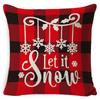 Christmas Celebration Pillow Elk Snowman Festive Cushion Cover Red Sofa Back Cushion Pillow Cover