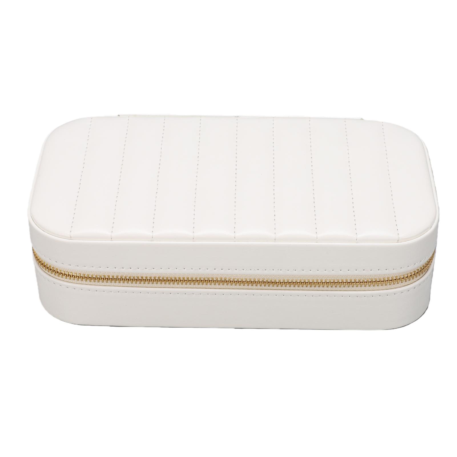 

PU Leather Jewelry Box with Mirror Multi Functional Rectangular Jewelry Organizer Case for Travel