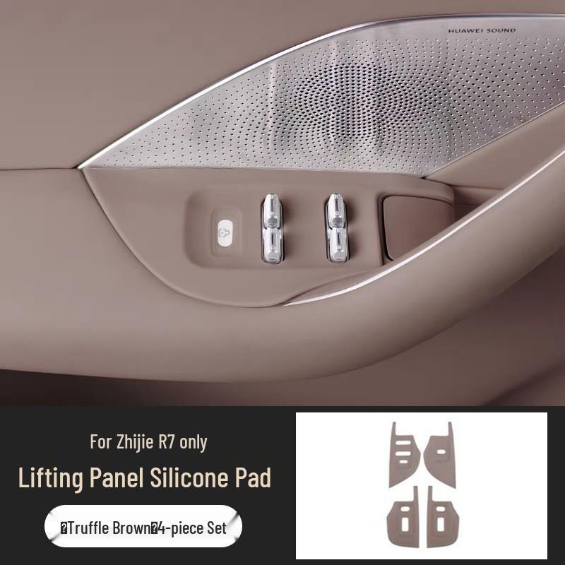 Zhijie R7 Window Lift Panel Button Protection Stickers - Silicone Anti-Scratch Decor for Four Doors