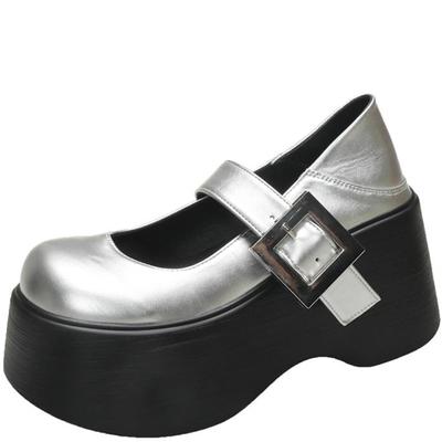 9CM Nouvel Automne Cuir Synthétique Plateforme Compensée Confortable 2025 Été Printemps Mode Chaussures à Boucle Mode Femme Escarpins Mary Jane