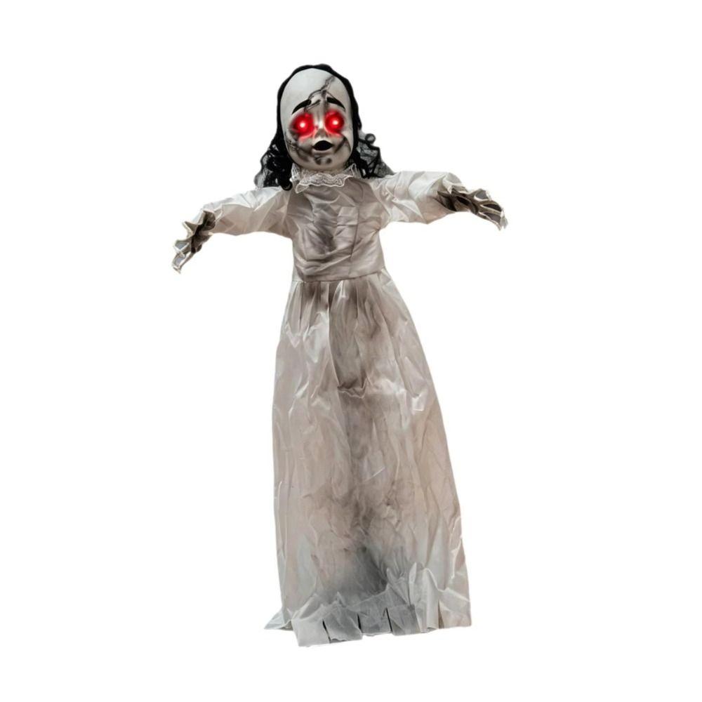 Leuchtende Augen Halloween Dekoration Geräuschaktivierte Geisterhaus Requisite Gruselige Scary Puppe Veranda
