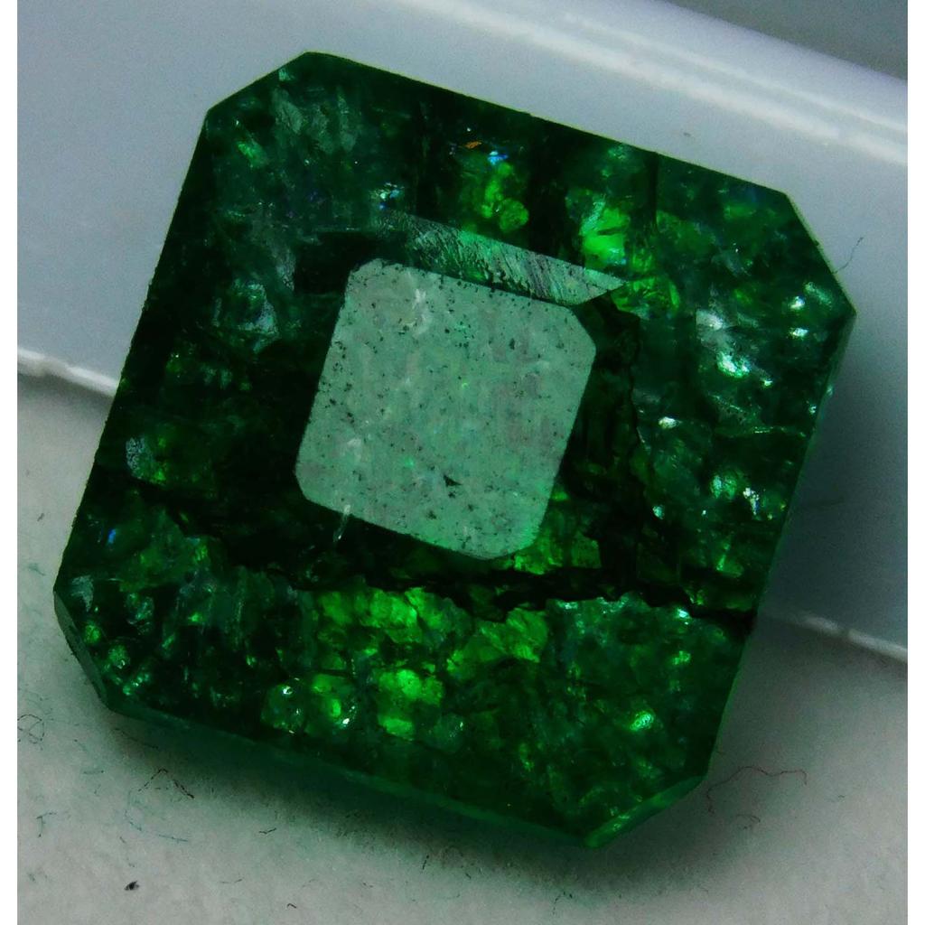 Natural Green Emerald Loose Gemstone Square Cut 7 Ct Colombian for Jewelry Making and Crafts