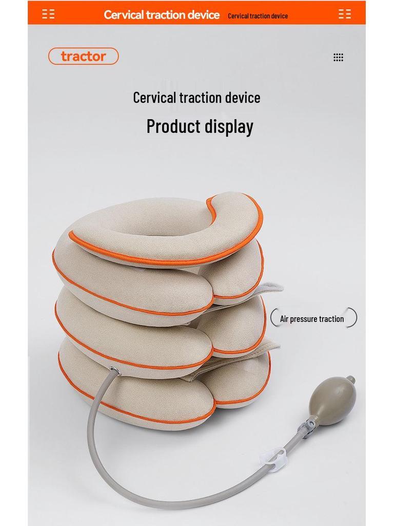 Inflatable Neck Brace Cervical Traction Device - Home Use Correction and Support Collar