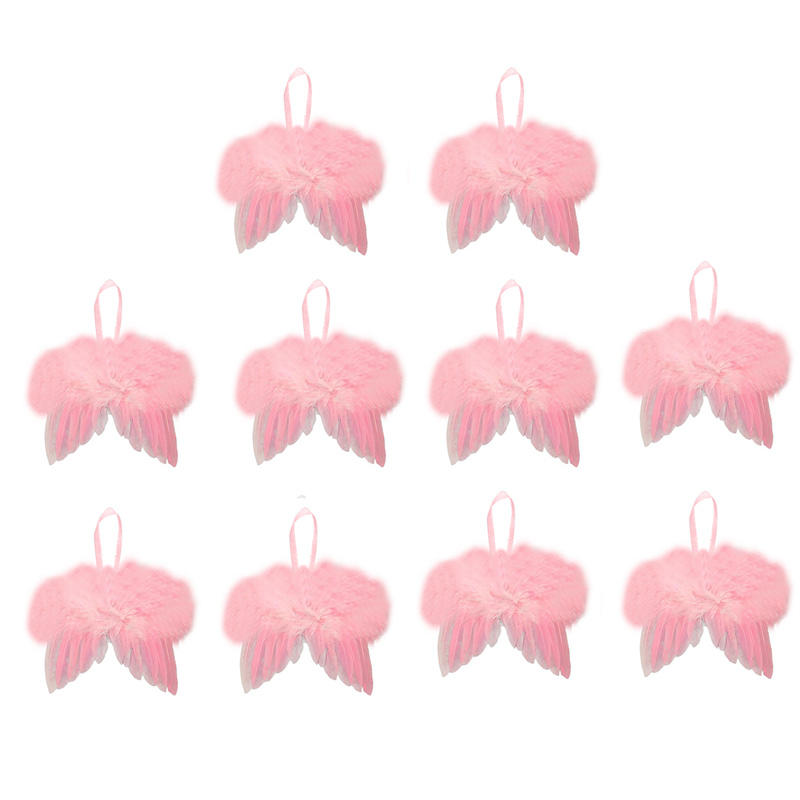 1PC/10PCS Lindas Alas de Plumas Blancas Accesorios Colgantes Decoración Navideña Boda Vacaciones Vintage Accesorios