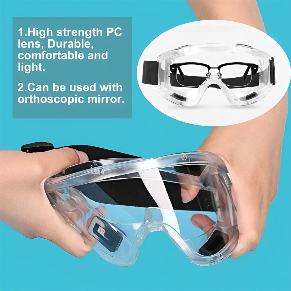 Transparent Safety Goggles Anti-fog Goggles Unisex Goggles Scratch-proof Splash-proof with Adjustable Temple Suitable for Safet