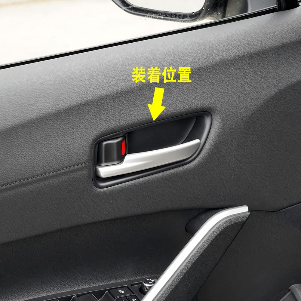 RUIQ Toyota Corolla Cross Interior Front and Rear Inner Door Handle Designed Exclusively for the Toyota Corolla Cross Carbon Fiber Garnishes, (Black
