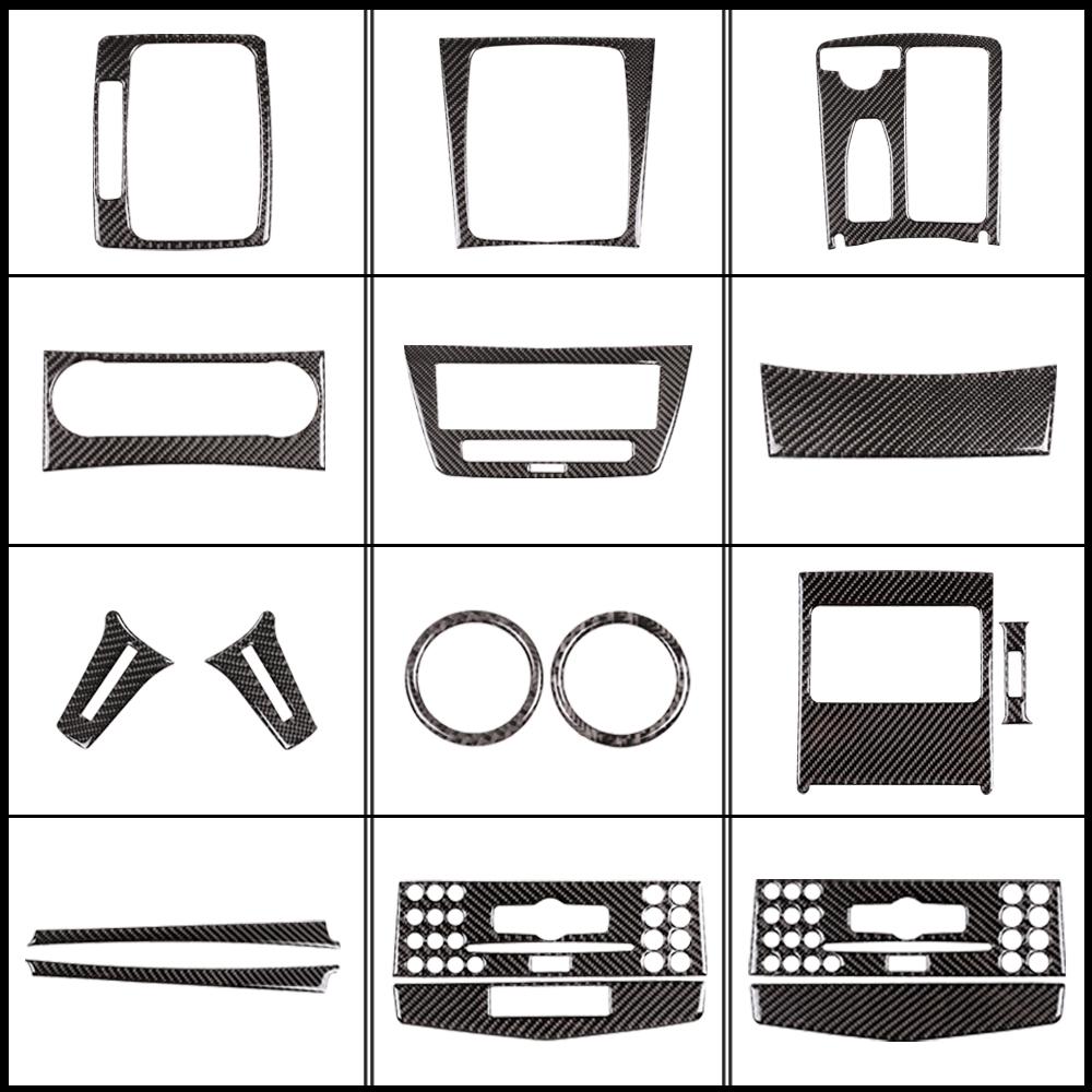 Car Interior Decoration Carbon Fiber Central Control Panel Decal Stickers For Mercedes Benz C Class W204 2007-2013 Accessories