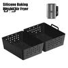 2Pcs Silicone Air Fryer Liners for Ninja SL401 2-Basket Air Fryer Reusable Pot Accessories Non-Stick Heat-Resistant Baking Pan for Safe Healthy