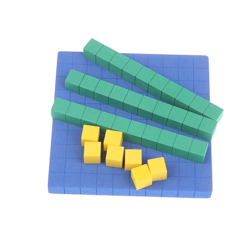Blocos Base Dez 130 Peças Para Matemática Blocos de Valor Posicional Base 10 Manipuláveis de Matemática Conceitos Numéricos Cubos de Matemática Para Crianças Bloco de Contagem
