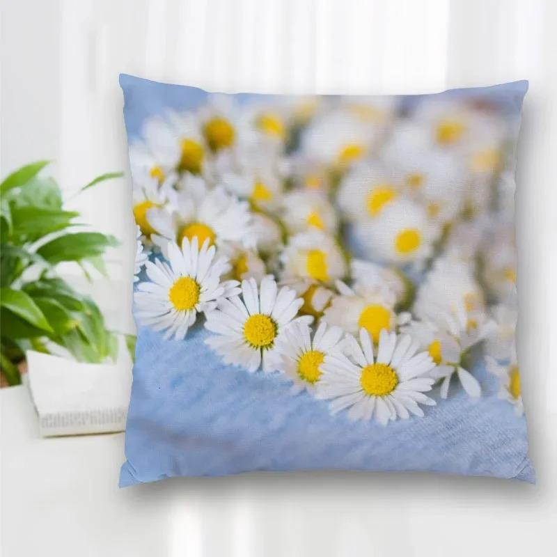 Hot Sale Best Gift Floral Daisy Square Decorative Pillowcase