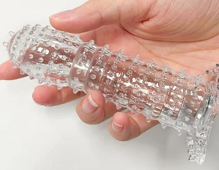 High Quality Crystal Sleeves Extended Pleasure Spike Reusable Condom Adult Sex Toys Men Stimulation Penis Large Penis Sleeve