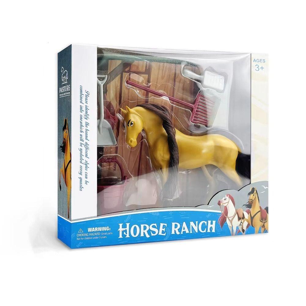 Farm Animal Horse Animal Model Can Comb Hair Horse Action Figure Ranch Horse Model Toys Kids Toy