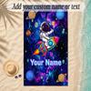 Cosmic Theme Soft Beach Towel Personalized Custom Name Text Towel Portable for Beach Pool Travel