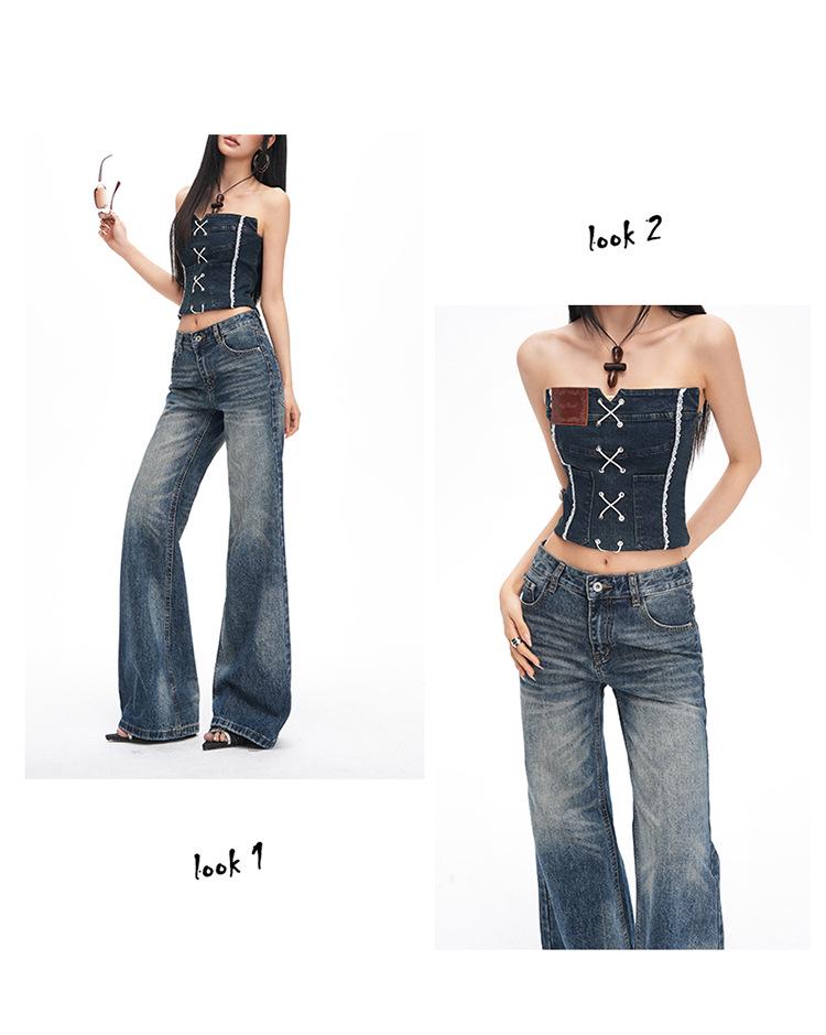 Women's Retro Low-Waist Micro-Flare Jeans - Slimming & Loose Fit for Spring/Autumn 2026