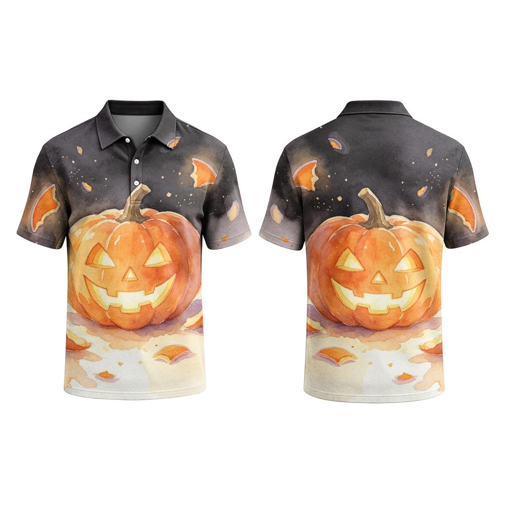 Men's Halloween Printed Trendy Short Sleeve T-Shirt Casual Top