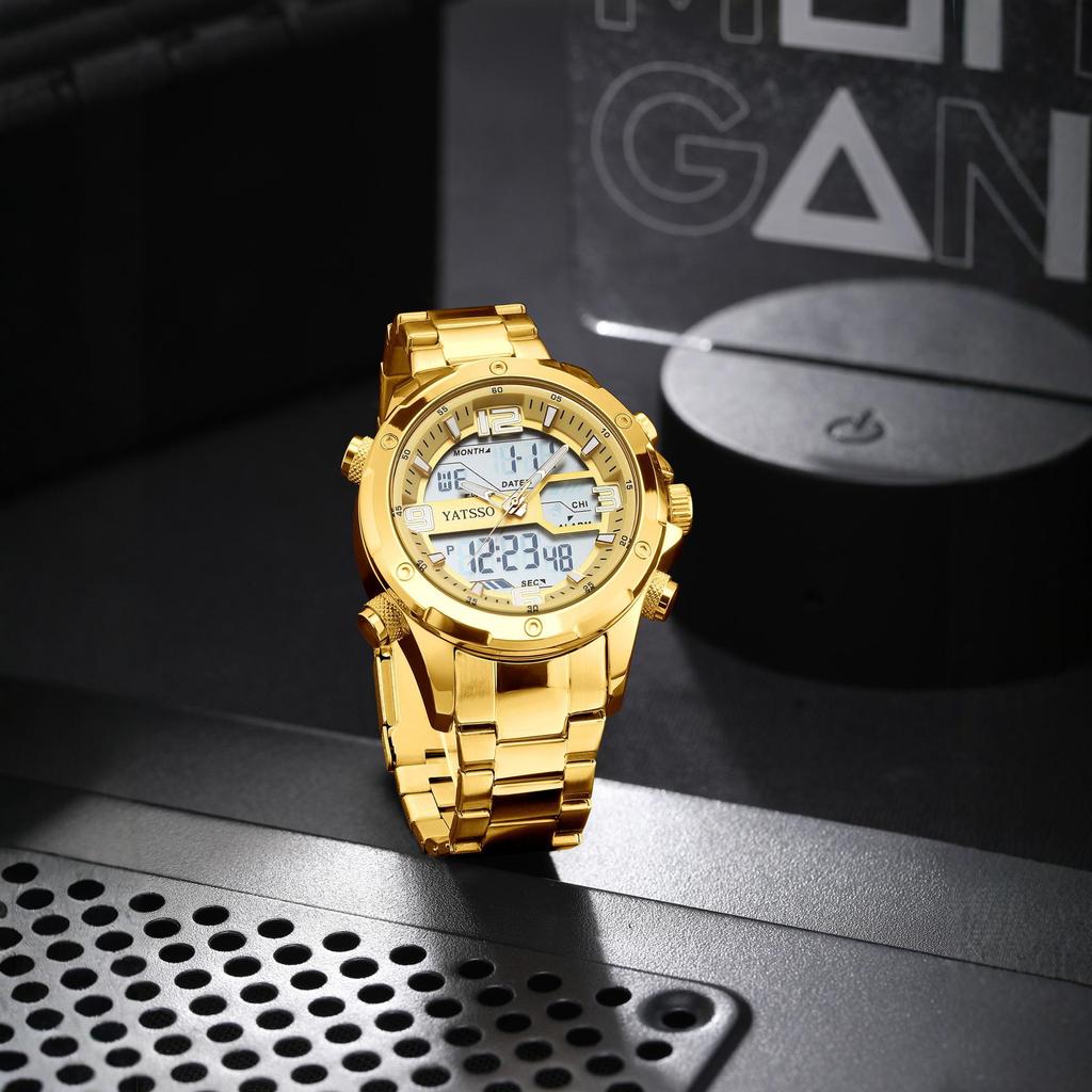 Men's Waterproof Luminous Quartz Analog-Digital Sport Watch