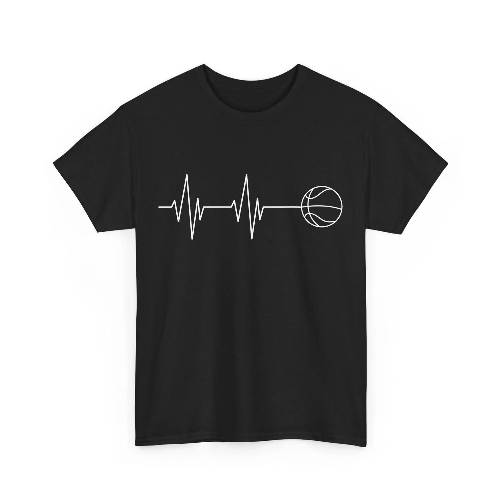 Basketball Shirt, Basketball Heartbeat Sports Lovers Basketball Player Shirt L