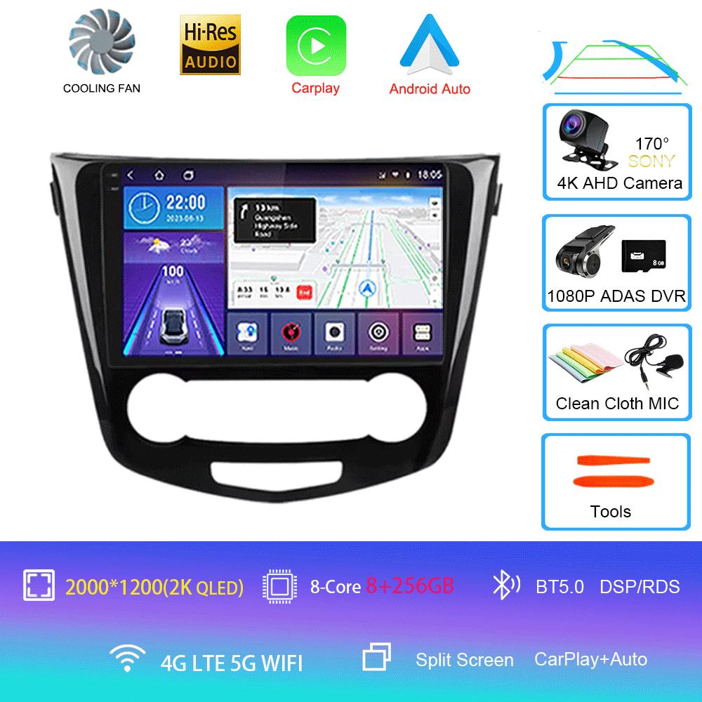 2 Din Android 14 Car Radio For Nissan Qashqai 2 J11 X-Trail T32 Rogue 2013-2021 Multimedia Player 2Din Carplay Stereo DVD