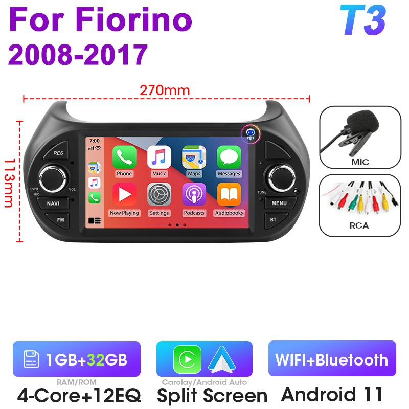 

2 Din 7 дюймов Android 12 для Fiat Fiorino Citroen Nemo Peugeot Bipper 2008-2017 Автомобильное радио Мультимедийный видеоплеер Carplay Auto