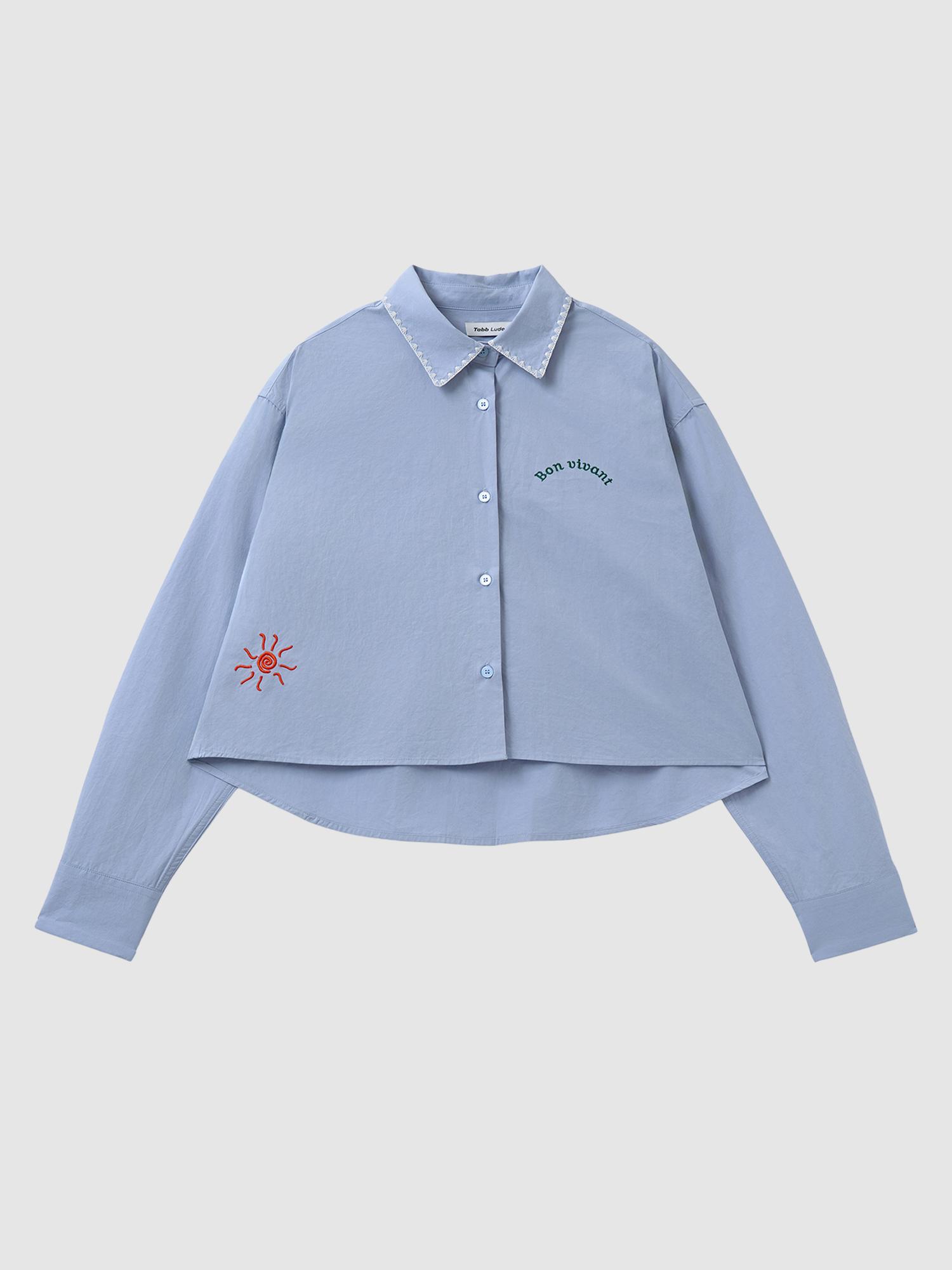 Tabrudens Ludens Women S Crop Poplin Shirt_Light Blue S