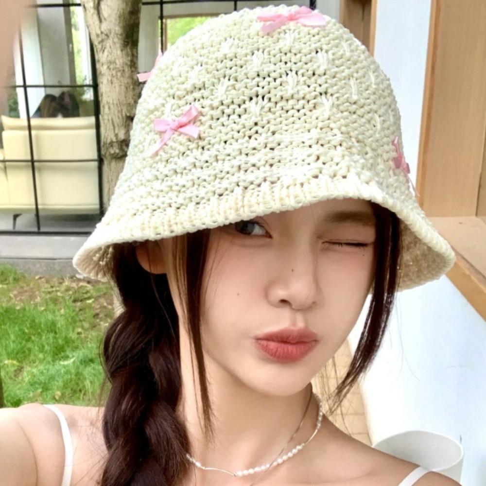 

Мини Бант Пляжная Соломенная Шляпа Дышащая Женская Солнцезащитная Шляпа Модная Корейская Панама Путешествия Отпуск белый