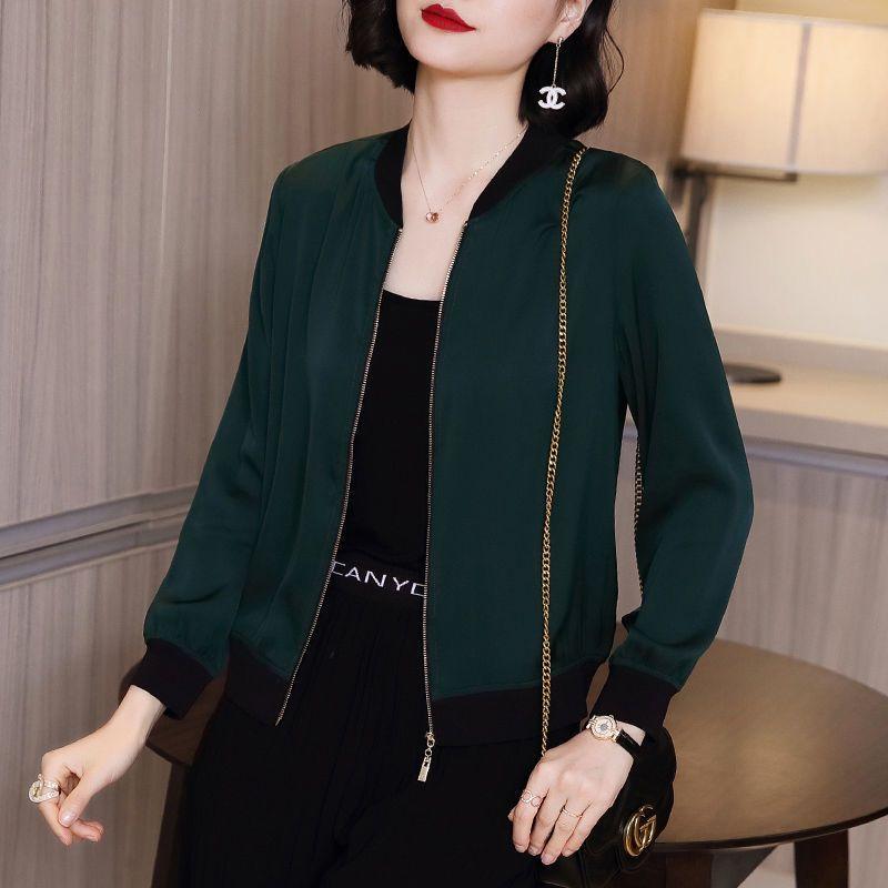 Summer Women Chiffon Jacket Thin Breathable Baseball Uniforms Long Sleeve Printed Jacket Loose Short Plus Size Sunscreen