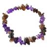 Amethyst and Smoky Quartz Chip Pearl Elastic Bracelet - 50mm