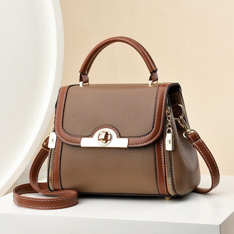 New Trendy and Personalized Women's Handbag with Contrasting Colors, Single Shoulder Crossbody, Hand-held Small Square Bag