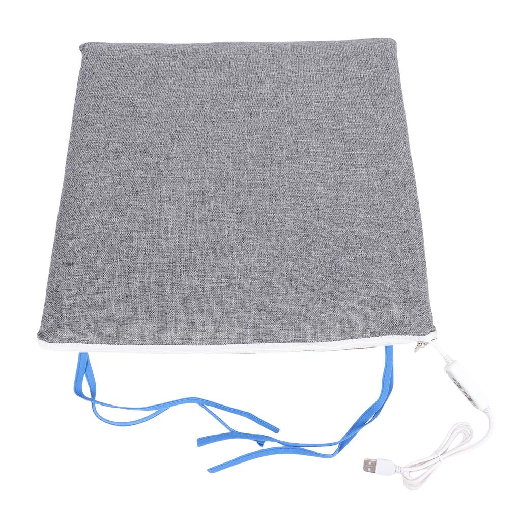 USB Heated Seat Cushion Grey High Density Foam Heated Seat Pad with 3 Heat Settings Timer for Office Home Camping