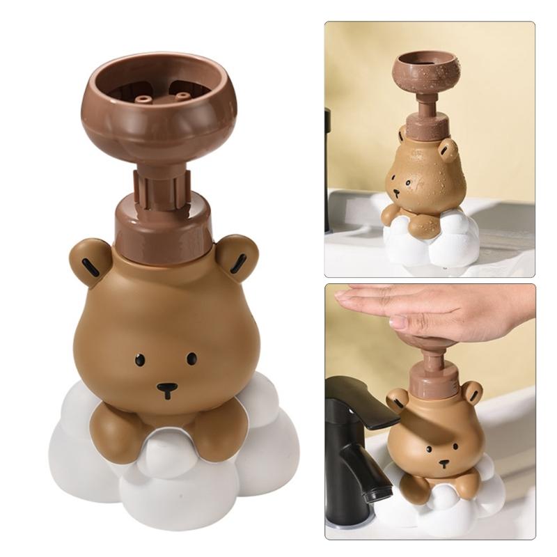 Cartoon Bear Shape Foam Soap Dispenser Foam Dispenser for Bathroom Refillable Hand Sanitizers and Shampoo Pump Bottle