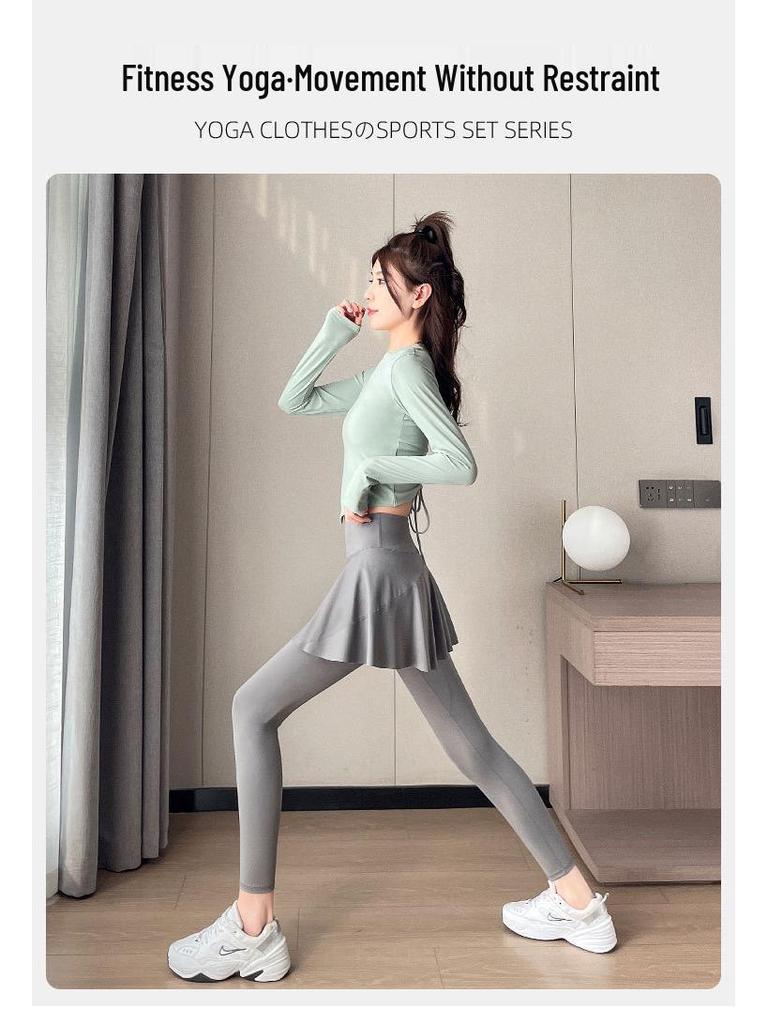 Women's 2024 High-End Sportswear Set: Stylish Yoga Suit & Morning Run Outfit for Running, Badminton, and Fitness.