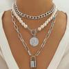 Baroque Pearl Necklace: Creative Irregular Chain for Women's Style.
