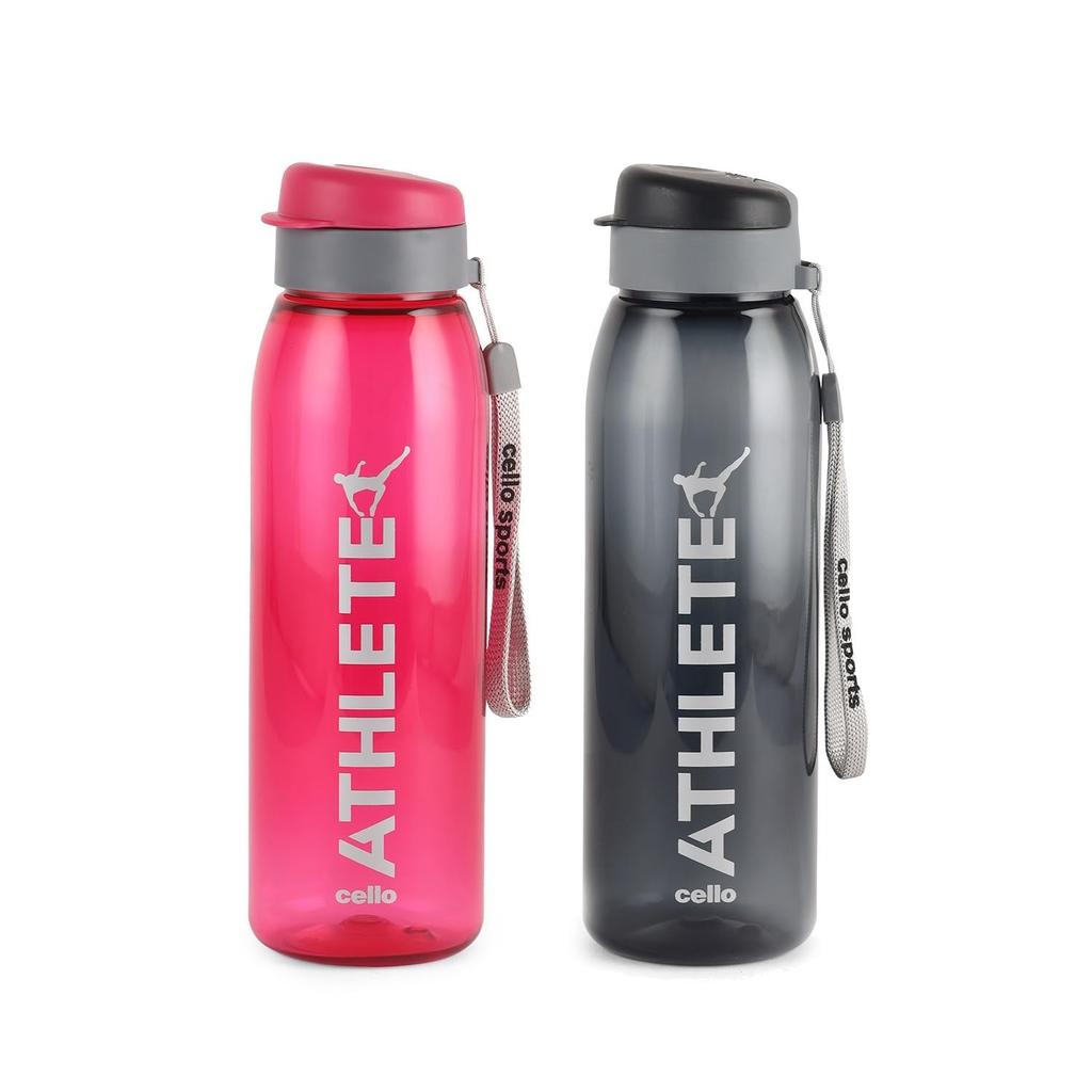 Unzerbrechliche, auslaufsichere Trinkflaschen mit Klappverschluss für Fitnessstudio, Reisen, Zuhause | 800 ml, BPA-frei, 2er-Set | Langlebiger Kunststoff, Gefriersicher, Stilvolles klares Design