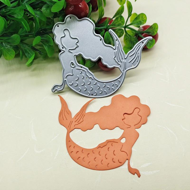 Mořská panna Fishtail Design Styl Kovová vyřezávací šablona pro DIY Scrapbooking Album Foto embossovací papír Card Craft Decor