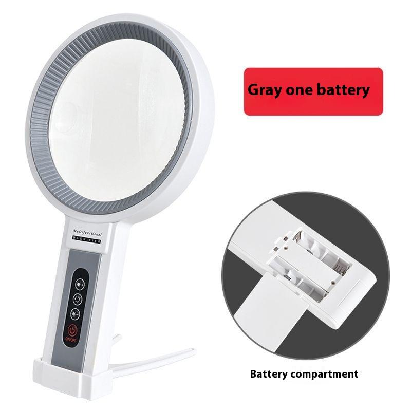Handheld Charging 34 Led Heating and Cooling Lights with Adjustable Brightness 135Mm Desktop Magnifying Glass for Reading
