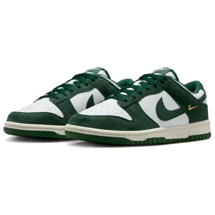 Nike Dunk Anti Slip Wear Resistant Low Top Skateboard Shoes Women's White Green