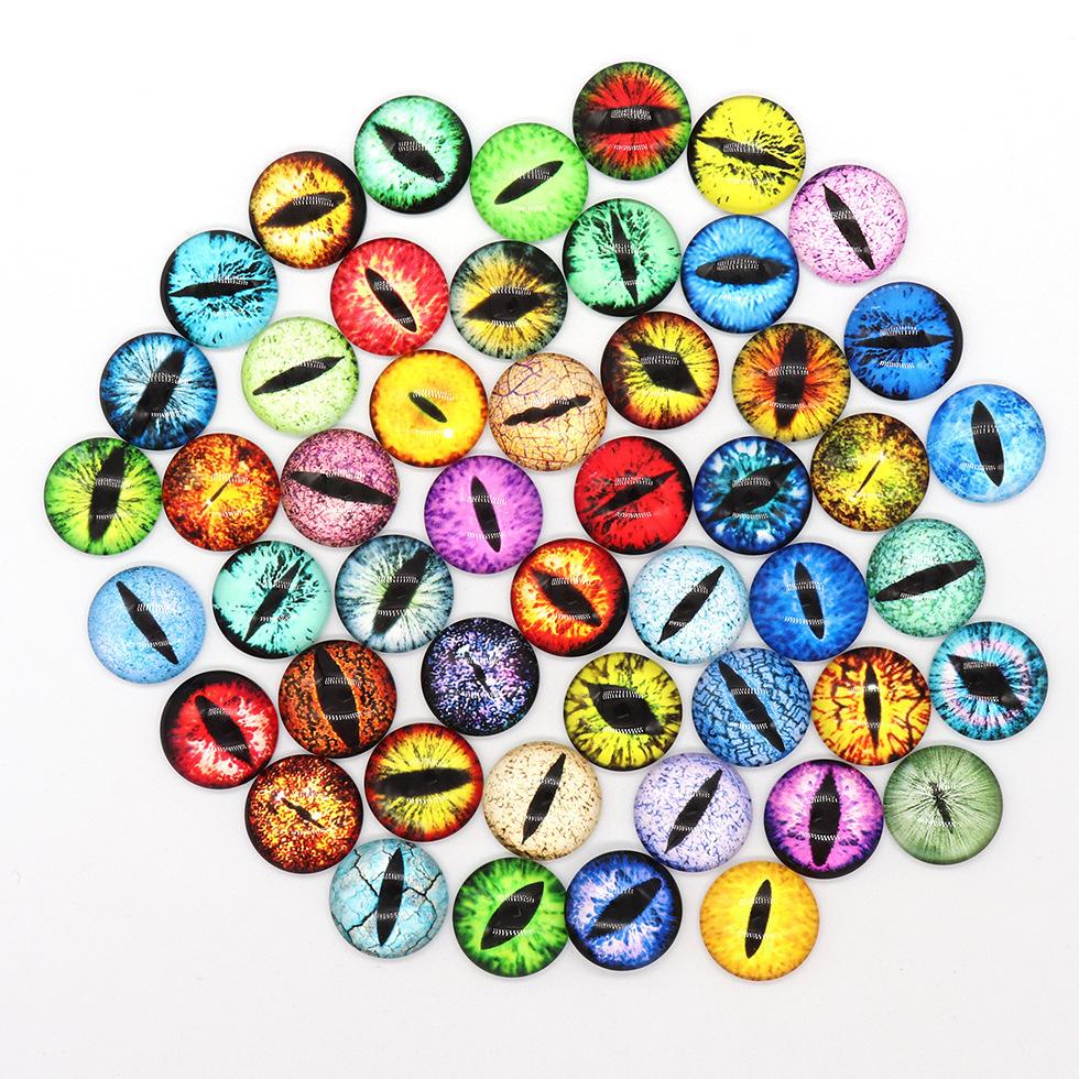 50Pcs 681012Mm Doll Glass Eye Round Dragon Cat Eyes In Pairs Flatback Cabochons Decoration Keychain Diy Accessories