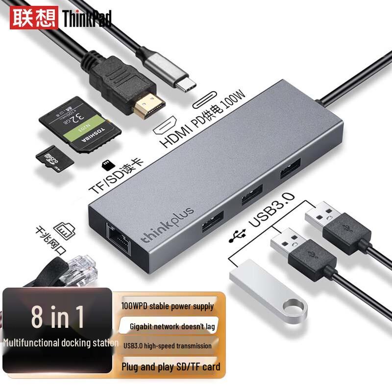 Lenovo Type-C 8-in-1 USB Hub