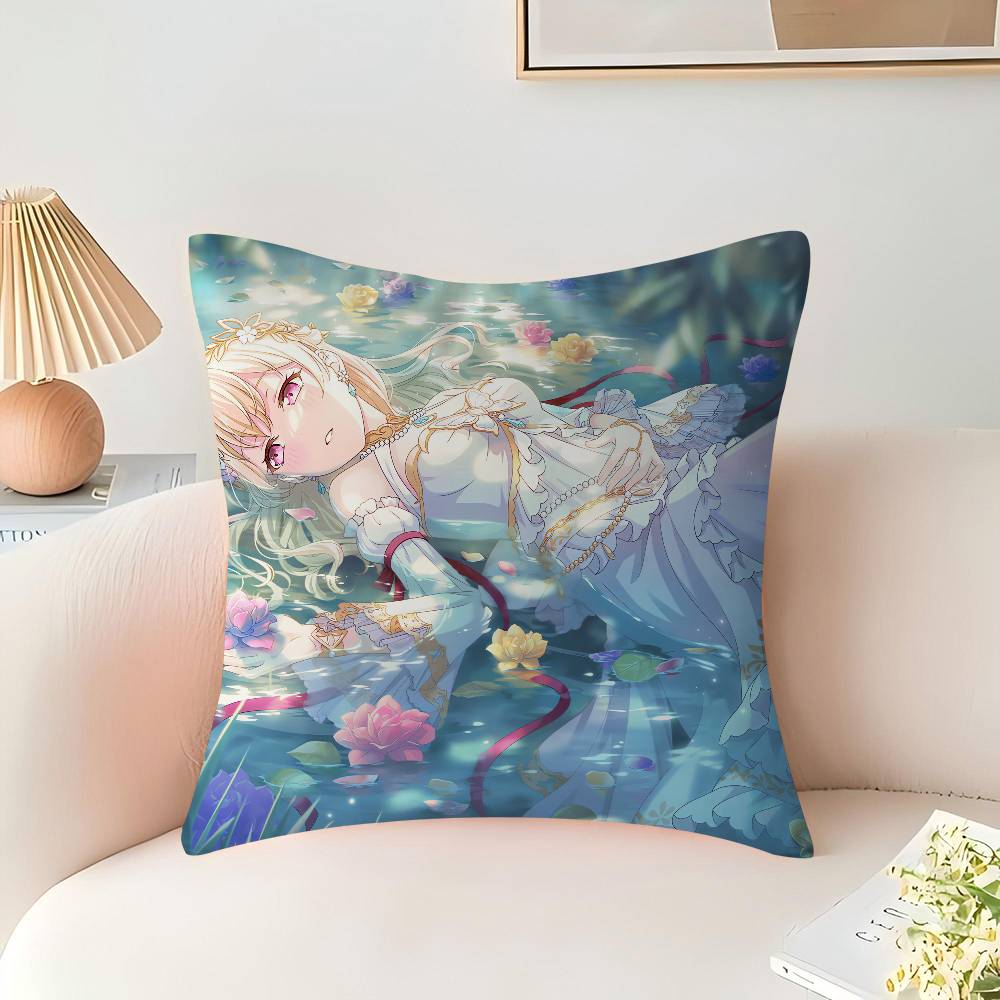 Shirasagi Chisato Pillow Cover for Bedroom Room and Living Room Sofa Decorative Cushion Cover
