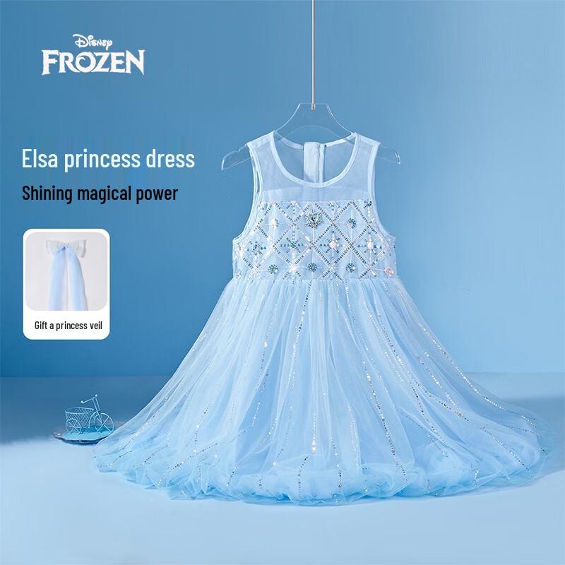 Disney Girls  Elsa Princess Summer Sleeveless Dress 130