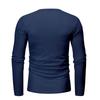 2026 European Men's Solid Color Round Neck Henley T-Shirt Long Sleeve Casual Sports Base Layer