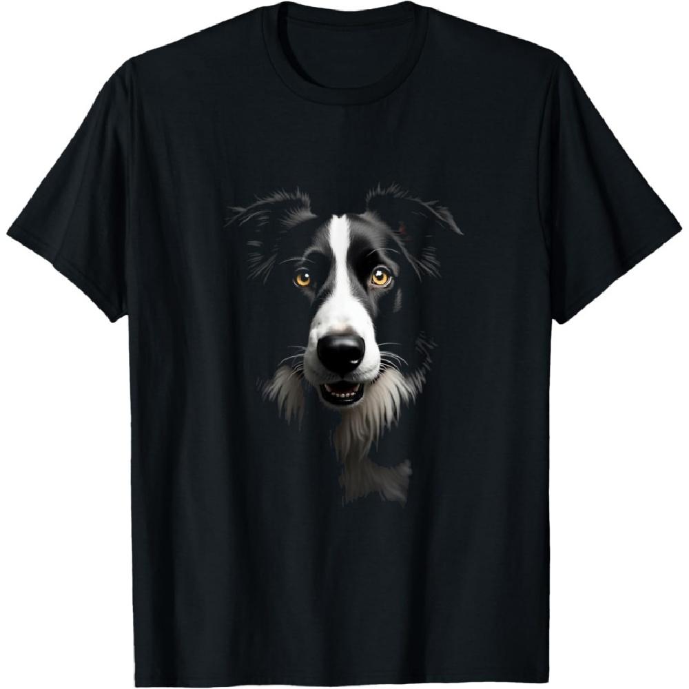 

Black Border Collie Dog Collie Face T-Shirt S