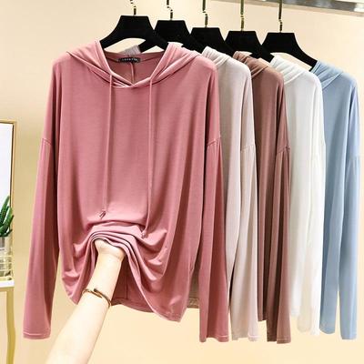 Frühling Herbst Frauen Lange-ärmeln Pullover Lässige Hoodies T-shirt Große Größe Mit Kapuze Pullover Lose Bodenbildung Shirt