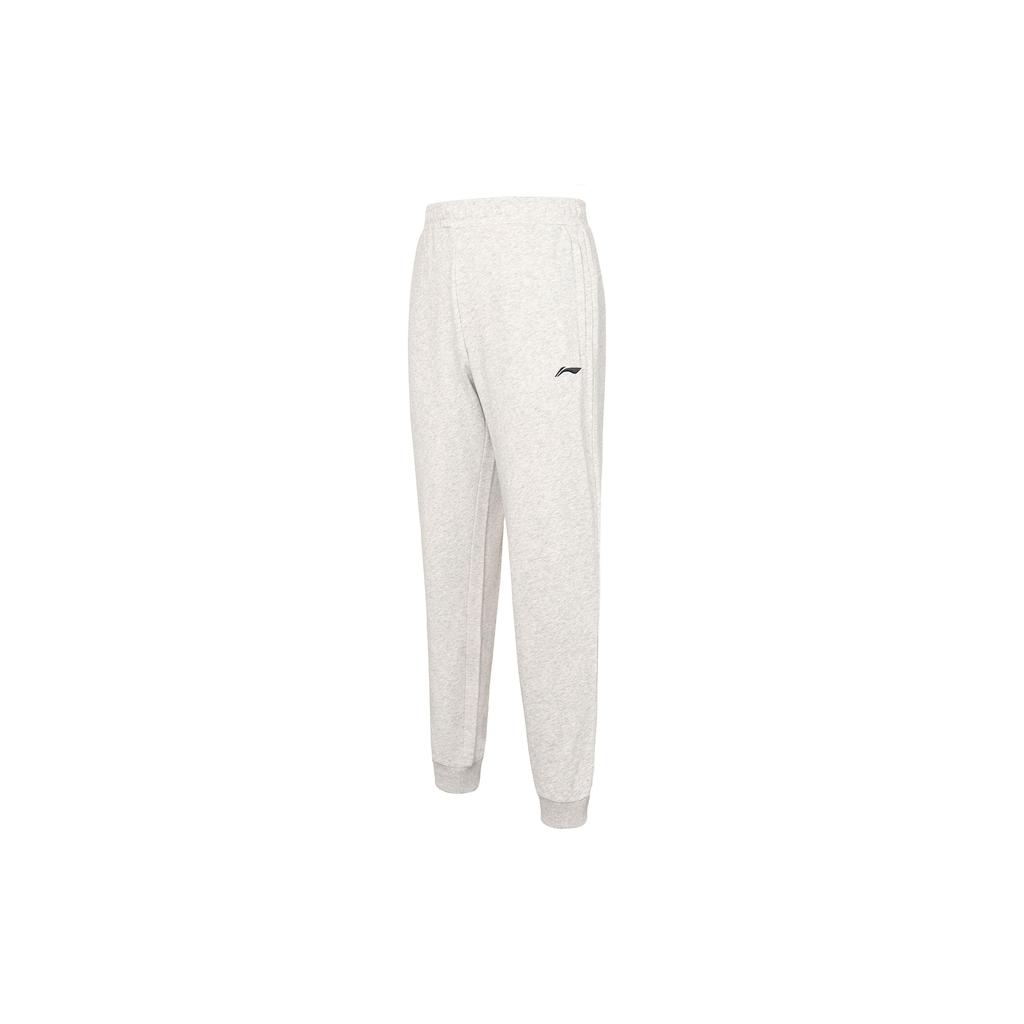 Li Ning Logo Embroidered Training Running Tapered Knit Sports Pants Men bottoms Flower-Gray Coin-Gray AKLT995-2