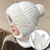 1Pcs 3 In 1 Knitted Hat with Face Mask & Neck Warmer Women Winter Warm Balaclava for Outdoor Cycling Hiking Cold Weather Travel