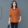 Camicie dolci slim da ufficio a maniche lunghe da donna primaverili autunnali Camicia da donna con torta in tinta unita