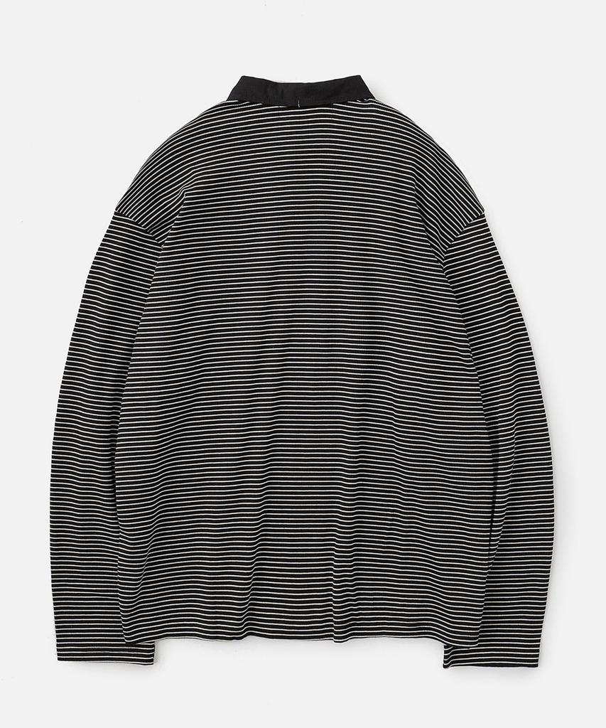 VASTIC Striped Collar Long Sleeve_Black / White