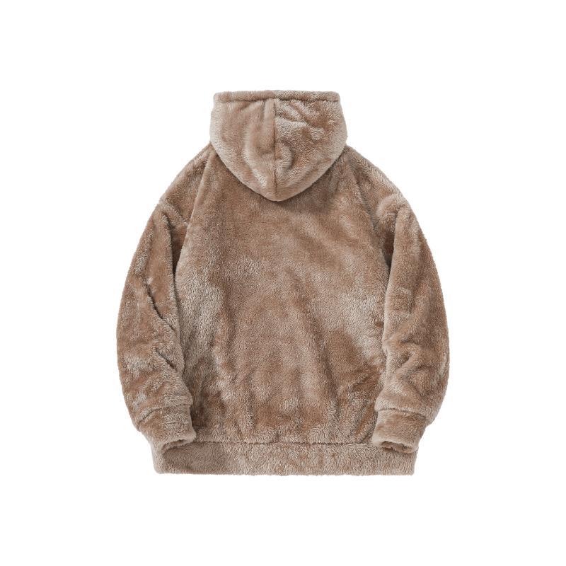 Spliced hooded Sweatshirt for Men in Autumn and Winter Versatile Warm Loose Pullover Top